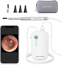 Load image into Gallery viewer, Teslong Digital Otoscope, Ear Camera with Ear Wax Removal Tools, Video Ear Scope Otoscope with Light, Compatible with iPhone15, iPad, Android Phone, USB, Ear Picks, Waterproof, 1080p HD