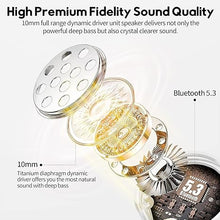 Load image into Gallery viewer, MOZOTER Bluetooth 5.3 Wireless Earbuds,Deep Bass Loud Sound Clear Call Noise Cancelling with 4 Microphones in-Ear Headphones with Wireless Charging Case Compatible for iPhone Android,Work-White