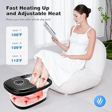 Load image into Gallery viewer, Collapsible Foot Spa Bath with Heat, Remote Control, Temperature Control, Bubbles, Pumice Stone, Red Light, Timer, 16 Massage Roller Pedicure Foot Spa Tub Foot Soaker for Soothe & Relax Tired Feet