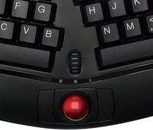Load image into Gallery viewer, Adesso WKB-3150UB - Wireless Ergonomic Keyboard with Built-in Removable Trackball and Scroll Wheel, Split Key, Long Battery Life, Small and Portable -Compatible for Laptop/Desktop/PC/Windows XP/7/8/10