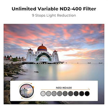 Load image into Gallery viewer, K&F Concept 77mm Putter Variable ND Filter ND2-ND400 (1-9 Stops) 28 Multi-Layer Coatings Import AGC Glass Adjustable Neutral Density Filter for Camera Lens (Nano-X Series)