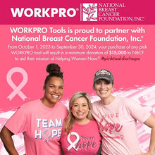 Load image into Gallery viewer, WORKPRO Pink Cordless Drill Driver Set, 12V Electric Screwdriver Driver Tool Kit, 3/8" Keyless Chuck, Charger and Storage Bag Included - Pink Ribbon