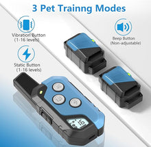 Load image into Gallery viewer, Dog Shock Collar with Remote Control, Dog Training Collar for 2 Dogs, Waterproof Dog Training Collar with Remote, 3 Training Modes, Rechargeable Electric Training Collar Breed