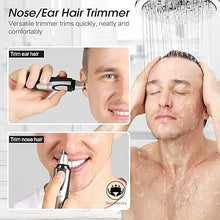 Load image into Gallery viewer, Ear and Nose Hair Trimmer Clipper - 2024 Professional Painless Eyebrow & Facial Hair Trimmer for Men Women,Battery-Operated Trimmer with IPX7 Waterproof,Dual Edge Blades for Easy Cleansing Black