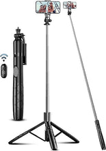 Load image into Gallery viewer, 71" Phone Tripod & Selfie Stick, All in One Extendable Cell Phone Tripod with Wireless Remote, Tripod Stand for iPhone & Travel Tripod 360° Rotation Compatible with iPhone Android Phone, Camera