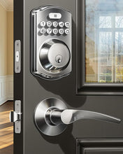Load image into Gallery viewer, Veise Keyless Entry Door Lock with 2 Lever Handles - Electronic Keypad Deadbolt, Auto Lock, Easy Installation Digital Smart Code Door Lock, Front Door Lock Set, Satin Nickel