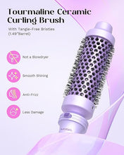 Load image into Gallery viewer, Wavytalk 5 in 1 Curling Iron,Curling Wand Set with Curling Brush and 4 Interchangeable Ceramic Curling Wand(0.5”-1.25”),Instant Heat Up,Include Heat Protective Glove & 2 Clips (Purple)