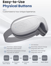 Load image into Gallery viewer, BOB AND BRAD Eye Massager FSA/HSA Eligible, EyeOasis 2 - Heated Eye Massager for Migraines with Compression and Music, Smart Eye Mask Massager Reduce Dry Eye Improve Sleep, Christmas Gifts for Women