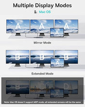 Load image into Gallery viewer, Docking Station Dual Monitor, Baseus 7 in 1 Laptop Docking Station 3 Monitors, USB C HUB with 4K HDMI, VGA, 100W PD, 3 USB for iPhone 15/MacBook/Dell/HP