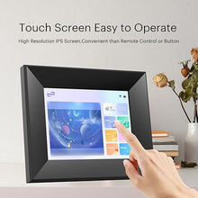 Load image into Gallery viewer, 8-Inch Digital Picture Frame with WiFi, Wood Finish Frame Smart Digital Photo Frame HD IPS Touch Screen with 16GB Storage – Easy Photo & Video Sharing from Anywhere – Ideal Gift for Family, Black