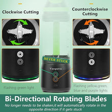 Load image into Gallery viewer, Portable Blender for Shakes and Smoothies, 24oz Travel Blender 300Watt on the Go Blender USB Rechargeable Personal Blender with a Travel Lid & BPA Free Bottle(Green Cap Black Body)