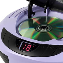 Load image into Gallery viewer, Jensen CD-475PL Portable Sport Stereo Boombox CD Player with AM/FM Radio and Aux Line-in & Headphone Jack (Lavender Purple)