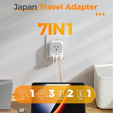 Load image into Gallery viewer, TESSAN 2 Prong to 3 Prong Adapter, Multi Plug Outlet Extender with 4 Outlets 3 USB Ports(1 USB C), Type A Travel Plug Converter for US to Japan, Philippines, Canada, Mexico, China, Thailand, Anguilla