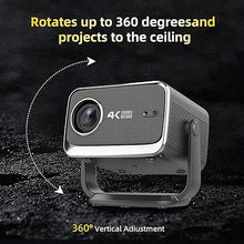 Load image into Gallery viewer, Cacacol P20 Pro 4K LED Projector 1080p Full HD 700 ANSI Lumen, Amlogic T950S 2GB 16GB WiFi 6 Bluetooth Airplay Miracast, Built-in Speaker, Android TV 13.0 English OS