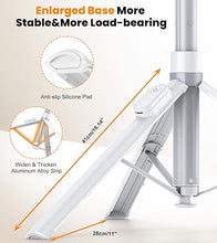Load image into Gallery viewer, TONEOF 66" Automatic Tripod,Auto-Open Phone Tripod Stand with Magnetic Rechargable Remote,Selfie Stick Tripod 360° Vertical & Horizontal Rotatable,Stable Travel Tripod for iPhone/Android(White)
