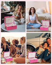 Load image into Gallery viewer, CD Player Portable for Home with Upgraded Speakers Bluetooth in/Out Rechargeable Desktop CD Player with LED Screen Boombox Music Player Hot Pink