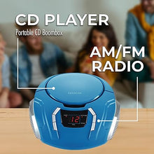 Load image into Gallery viewer, PROSCAN ELITE Portable CD Player Boombox with AM/FM Radio + Built in Speakers + Aux Input to Phone/Headphones/Any Audio - CD Players for Home Using AC Adapter or C Batteries