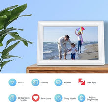 Load image into Gallery viewer, Frameo 5G WiFi Digital Photo Frame, 10.1" Digital Picture Frame with Auto-Rotate, 1280x800 IPS Touch Screen, Easy Setup to Share Photos or Videos Instantly via Frameo App from Anywhere