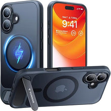 Load image into Gallery viewer, TORRAS for iPhone 16 Plus Case Strong Magnetic & Seamless Stand, Fit for MagSafe, Military-Grade Drop Protection, Adjustable Kickstand Phone Case for iPhone 16 Plus Case, Slim Frosted Matte Black