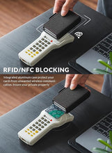 Load image into Gallery viewer, VULKIT Credit Card Holder RFID Blocking Leather Automatic Pop Up Wallet Magnetic Wallet Double Card Case for Men and Women