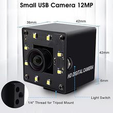 Load image into Gallery viewer, SVPRO 12MP USB Camera with Light,4K 30fps Lightburn Camera 1080P 120fps High Speed Camera, IMX577 Low Light USB External Computer Camera for PC Laptop,Linux,Windows,Android,MacOS