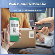 Load image into Gallery viewer, NetumScan Mini QR Bluetooth Barcode Scanner, 3-in-1 Automatic 1D 2D Wireless Barcode Reader for Inventory, Small Bar Code Scanner for POS, Computer, Tablet, iPhone, iPad, iOS, Android