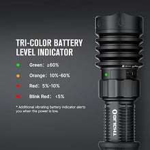 Load image into Gallery viewer, OLIGHT Warrior X 4 Rechargeable Tactical Flashlight 2,600 High Lumens with 630 Meters Long Range Thrower, Powerful Tail-Switch Light with USB-C Charging, Dual-Output for Daily and Tactical Use(Black)
