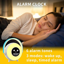 Load image into Gallery viewer, Mini Karaoke Machine, Wireless Portable Bluetooth Speaker with Microphone, Adjustable Ambient Lamp,Night Light with Clock, Suitable for Bedroom, Home, Office, Gift