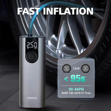 Load image into Gallery viewer, CYCPLUS Bicycle Pump Portable Car Tire Pump,Max 150 PSI, Auto Shut-Off Air Pump with Presta and Schrader Valves Smart Air Inflator Mini Air Compressor for Car Bicycle Motorcycle and Balls