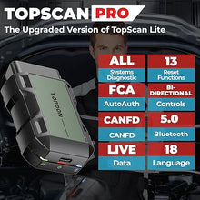 Load image into Gallery viewer, TOPDON TopScan Pro, OBD2 Scanner Bluetooth for iOS & Android, Diagnostic Scan Tool for All Cars, Car Code Reader with Reset Scanner, 13+ Reset Service, 2024 Upgraded Version of Topscan Lite