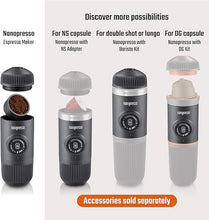 Load image into Gallery viewer, WACACO Nanopresso Portable Espresso Maker Bundled with Protective Case, 18 Bar Pressure, Portable Travel Coffee Maker, Manually Operated?Dark Soul Grey