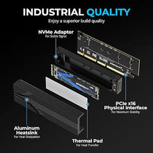 Load image into Gallery viewer, SABRENT M.2 NVMe SSD to PCIe x16 Tool-Free Add-in Card (AIC) with Aluminum Heatsink, M.2 PCIe Adapter for Gen5 SSDs PCIe 5.0, Backwards Compatible with Previous PCIe Generations (EC-TFPE)
