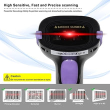 Load image into Gallery viewer, WoneNice Barcode Scanner Wireless 2-in-1 (2.4Ghz Wireless+USB 2.0 Wired) Handheld Bar Code Scanner Reader (Purple)