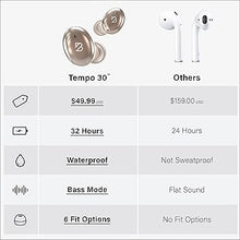 Load image into Gallery viewer, Tempo 30 Wireless Earbuds with Premium Sound, Bluetooth Ear Buds for Women and Men, Gold Earphones with Mic, IPX7 Sweatproof, Long Battery, Loud Bass
