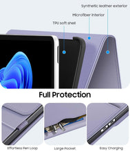 Load image into Gallery viewer, Fintie Protective Case for Microsoft Surface Pro 12 Inch (2025), Multi-Angle Viewing Portfolio Business TPU Back Cover with Pocket & Stylus Holder, Compatible with Type Cover Keyboard (Lilac Purple)