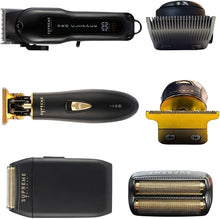 Load image into Gallery viewer, Supreme Trimmer 3-in-1 Barber Bundle | Pro Clipper, T-Shaper Trimmer & Crunch Foil Shaver | Professional Beard Trimmer Men’s Hair Clipper Kit | Black