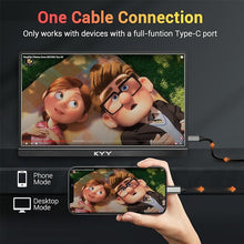 Load image into Gallery viewer, KYY Portable Monitor 15.6'' FHD 1080P USB C HDMI Gaming Monitor Ultra-Slim IPS Display w/Smart Cover & Speakers, Plug&Play, External Monitor for Laptop PC Phone Mac Xbox PS4