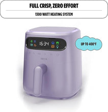 Load image into Gallery viewer, CRUX x Marshmello 3.0 QT Digital Air Fryer with TurboCrisp Technology, Touch Screen Temperature Control, Timer and Auto Shut-off, Fully Programmable, Silicone Cupcake Molds Included, Lavender