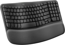 Load image into Gallery viewer, Logitech Wave Keys Wireless Ergonomic Keyboard with Cushioned Palm Rest, Comfortable Natural Typing, Easy-Switch, Bluetooth, Logi Bolt Receiver, for Multi-OS, Windows/Mac - Graphite