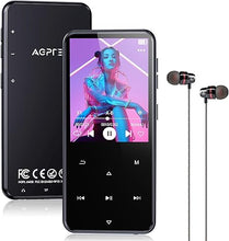 Load image into Gallery viewer, AGPTEK 64GB MP3 Player with Bluetooth, M3 2.4 inch Music Player with Speaker and FM Radio, Touch Buttons, Supports Up to 128GB