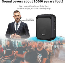Load image into Gallery viewer, SHIDU Mini Voice Amplifier Portable Bluetooth Speaker with UHF Wireless Microphone Headset 10W 1800mAh PA system Supports MP3 Format Audio for Teachers, Coaches, Training, Tour Guide.
