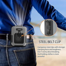 Load image into Gallery viewer, CAZOKASI 2023 Upgrade Waist Clip Fan Wearable Fan Portable Personal Body Fan Powerful 6000mAh Upto 24H Cooling and Heatstroke Prevention Fan (Gray)
