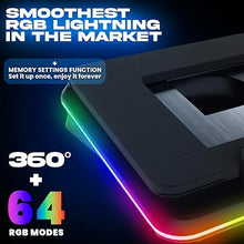 Load image into Gallery viewer, KLIM Turbofrost - Gaming Laptop Cooling Pad - 4 Powerful Turbo Fans - 4 x 4000 RPM, Laptop Cooler 2 Power Modes USB-C/DC, Dynamic RGB, 4-Ports USB, Sealed Foam for Fast Cooling for Laptops up to 17in