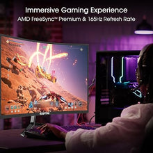 Load image into Gallery viewer, Sceptre 24-inch Curved Gaming Monitor 1080p up to 165Hz DisplayPort HDMI 99% sRGB, AMD FreeSync Build-in Speakers Machine Black (C248B-FWT168)