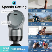 Load image into Gallery viewer, Mini Massage Gun Deep Tissue,Portable Percussion Muscle Massager for Whole Body Back Pain Relief,Electric Handheld Sport Massager with 6 Massage Heads 4 Speed,Best Gift for Him/Her/Father/Mother