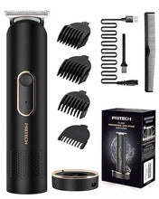 Load image into Gallery viewer, PRITECH Manscape Trimmer for Men, Beard Trimmer for Men, Rechargeable Shavers for Men, Electric Razor for Men, Cordless Hair Clippers, Waterproof Body Trimmer with Standing Recharge Dock(Black)