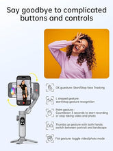 Load image into Gallery viewer, iPhone Gimbal, 3-Axis Gimbal Stabilizer for Smartphone w/RGB Magnetic Fill Light Portable Gimbal with Fous/Zoom Wheel for Vlog, Compatible with iPhone 15 Pro Max/Android-Smart X Pro Kit Gray
