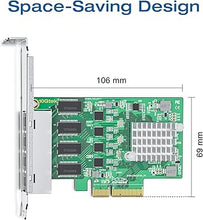 Load image into Gallery viewer, 2.5Gbase-T PCIe NIC with Realtek RTL8125 Chip, 2.5Gb Network Card, 2500/1000/100 Mbps,Quad RJ45 Ports, PCIe X4, Ethernet Card for Windows/Windows Server/Linux