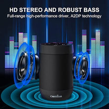 Load image into Gallery viewer, comiso Bluetooth Speaker,5.3 Bluetooth Speakers Wireless,TWS Stereo Pairing,Built in Mic,360 HDSound,IP65 Waterproof Speaker,Support TF Card, for Home/Party/Outdoor/Beach, Gift for Men/Women-Black