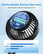Load image into Gallery viewer, Stroller Fan Battery Operated Portable Fan USB Rechargeable Small Fan with Flexible Tripod Cooling Fan Clip on for Baby Stroller Car Seat Bike Golf Cart Beach Trip Outdoor, 3 Speeds Wind, Black